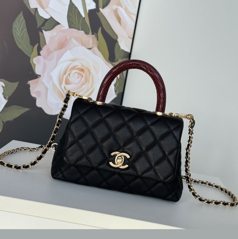 Ch*el top handle bags